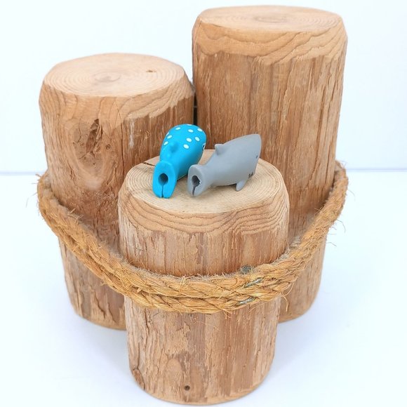 Cartoon Shark USB Charger Cable Phone Cord Protector Animal Bite Blue or Gray - Picture 5 of 6